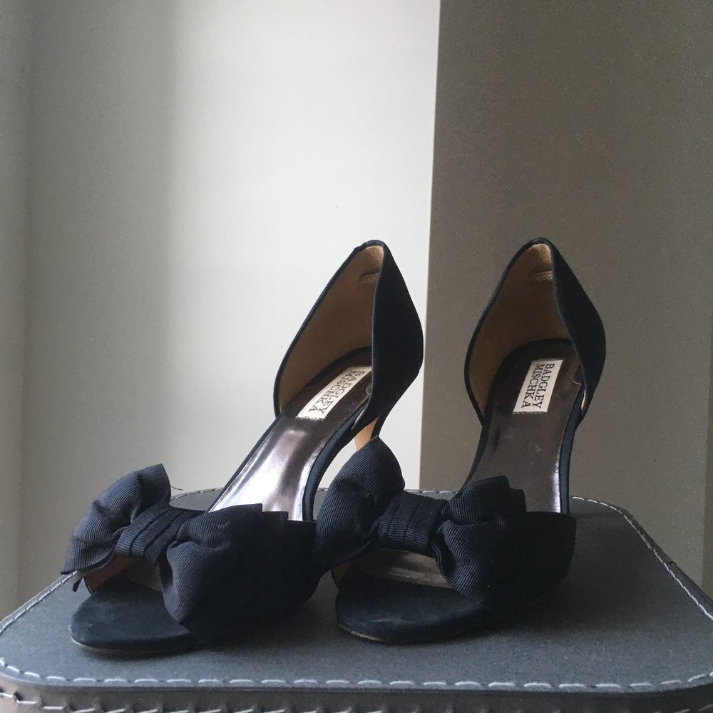 Badgley Mishka satin bow shoes
